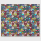 Owl in kroon cadeaupapier (Vlak)