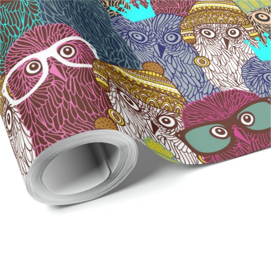 Owl in kroon cadeaupapier (Rol Hoek)