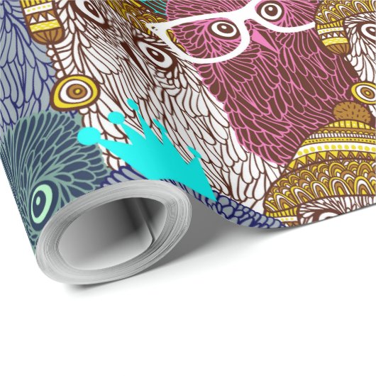 Owl in kroon cadeaupapier (Rol Hoek)