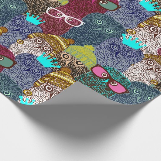 Owl in kroon cadeaupapier (Hoek)