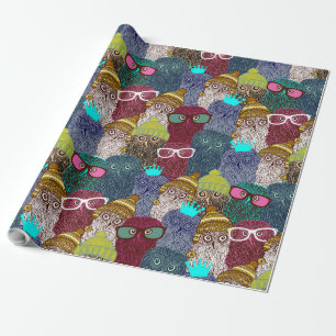 Owl in kroon cadeaupapier
