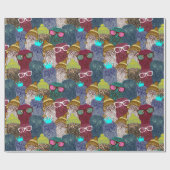 Owl in kroon cadeaupapier (Vlak)