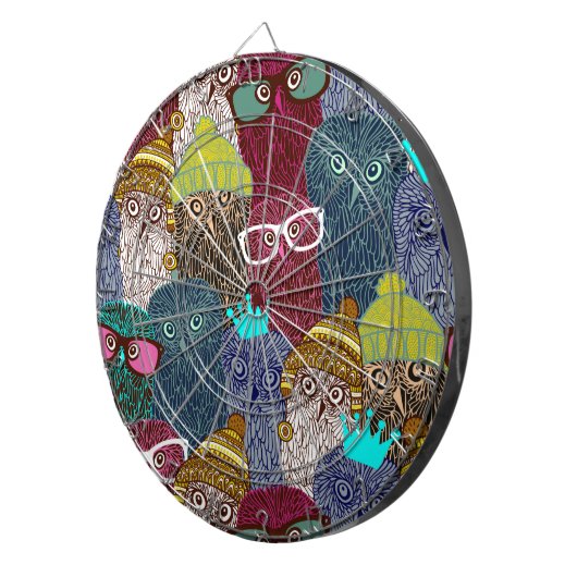 Owl in kroon dartbord (Voorkant Rechts)