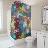 Owl in kroon douchegordijn (In situ)