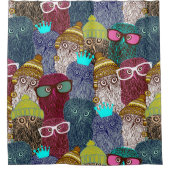 Owl in kroon douchegordijn (Voorkant)