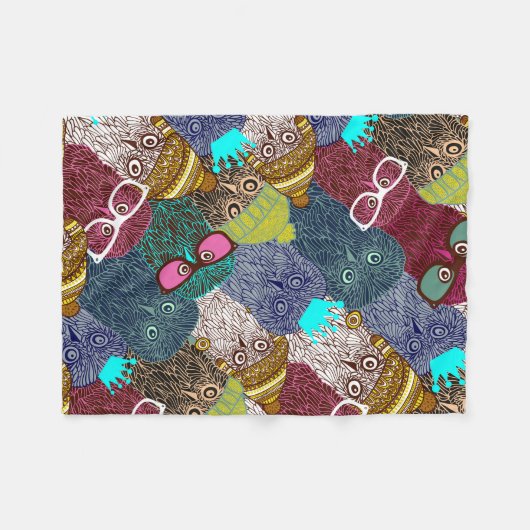 Owl in kroon fleece deken (Voorkant (Horizontaal))