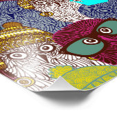 Owl in kroon foto afdruk (Hoek)