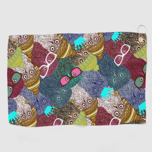 Owl in kroon golfhanddoek (Horizontaal)