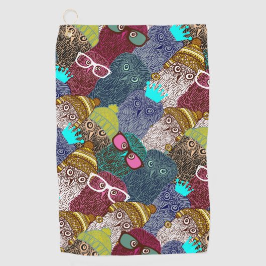 Owl in kroon golfhanddoek (Voorkant)