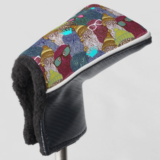 Owl in kroon golfheadcover (3/4 voorkant)