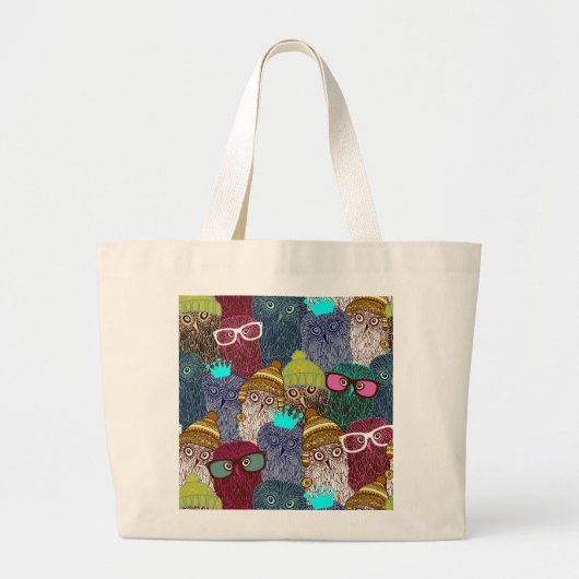 Owl in kroon grote tote bag (Voorkant)