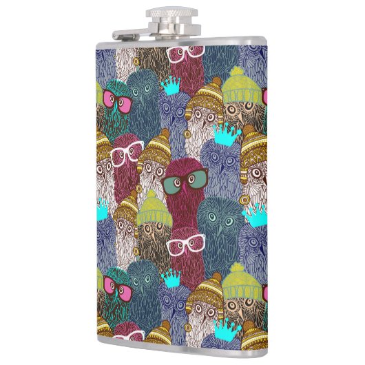 Owl in kroon heupfles (Links)