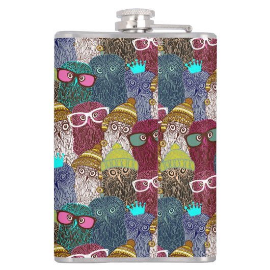 Owl in kroon heupfles (Achterkant)