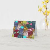 Owl in kroon kaart (Gele Bloem)