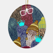 Owl in kroon keramisch ornament (Links)