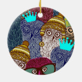 Owl in kroon keramisch ornament (Achterkant)