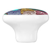 Owl in kroon keramische knop (Zijkant)