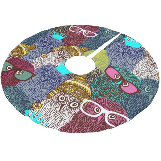 Owl in kroon kerstboom rok (Gekanteld)