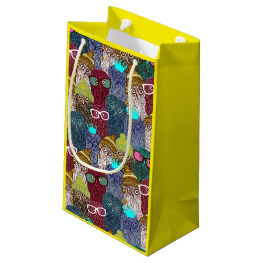 Owl in kroon klein cadeauzakje (Achterkant Gekanteld)