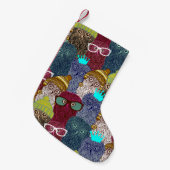 Owl in kroon kleine kerstsok (Voorkant (Hangend))