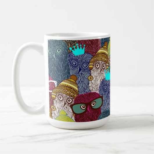 Owl in kroon koffiemok (Links)