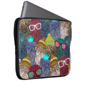 Owl in kroon laptop sleeve (Voorkant Rechts)