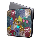 Owl in kroon laptop sleeve (Voorkant Links)
