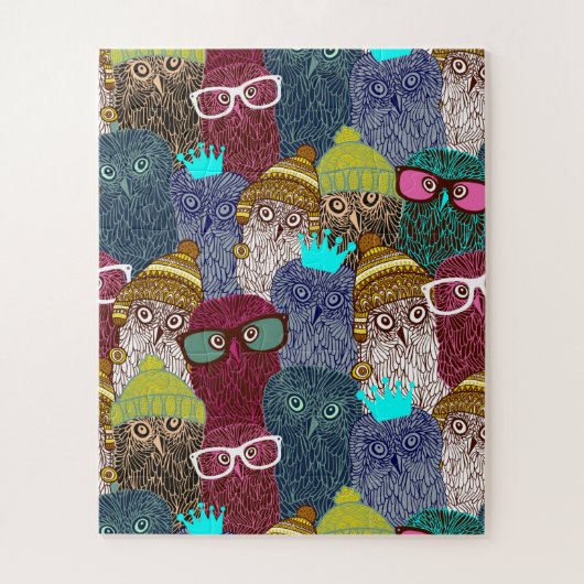 Owl in kroon legpuzzel (Verticaal)