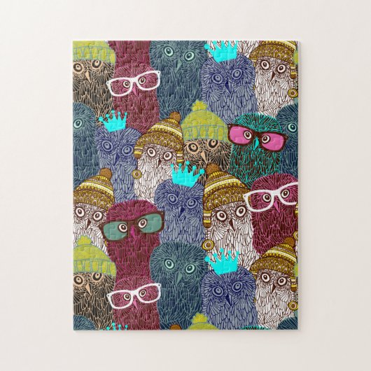 Owl in kroon legpuzzel (Verticaal)