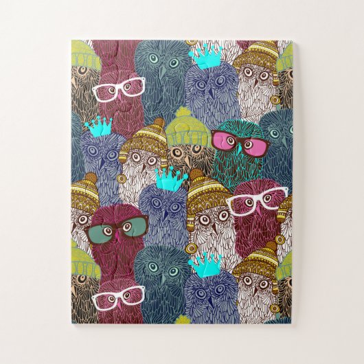 Owl in kroon legpuzzel (Verticaal)