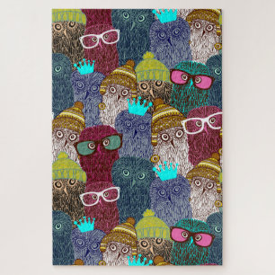 Owl in kroon legpuzzel