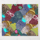 Owl in kroon likeurfles etiket (Enkel label)