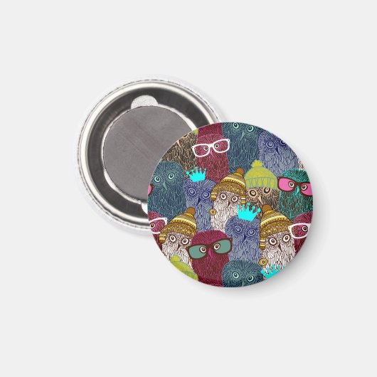 Owl in kroon magneet (Voorkant / Achterkant)