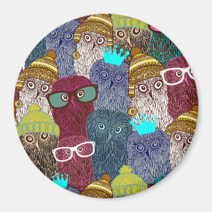 Owl in kroon magneet