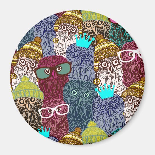 Owl in kroon magneet (Voorkant)