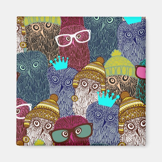 Owl in kroon magneet (Voorkant)