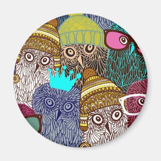 Owl in kroon magneet (Voorkant)