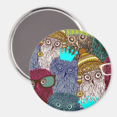 Owl in kroon magneet (Voorkant / Achterkant)