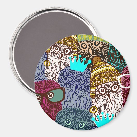 Owl in kroon magneet (Voorkant / Achterkant)