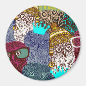 Owl in kroon magneet (Voorkant)