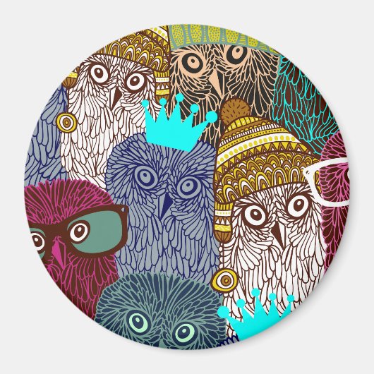 Owl in kroon magneet (Voorkant)