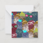 Owl in kroon notitiekaartje (Achterkant)