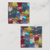 Owl in kroon notitiekaartje (Voorkant / Achterkant)