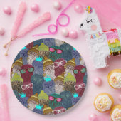 Owl in kroon papieren bordje (Feest)