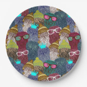 Owl in kroon papieren bordje (Voorkant)