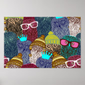 Owl in kroon poster (Voorkant)