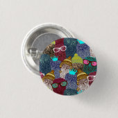Owl in kroon ronde button 3,2 cm (Voorkant /achterkant)