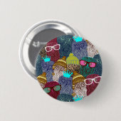 Owl in kroon ronde button 5,7 cm (Voorkant /achterkant)