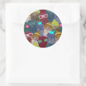 Owl in kroon ronde sticker (Tas)