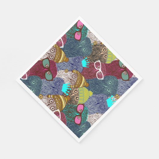 Owl in kroon servet (Hoek)